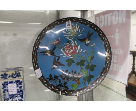 A cloisonne enamel charger.