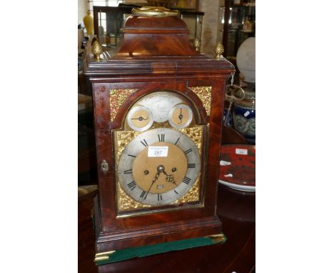 A George III walnut bracket clock by Richard Style of London, silvered chapter ring to brass dial, date aperture, strike/sile