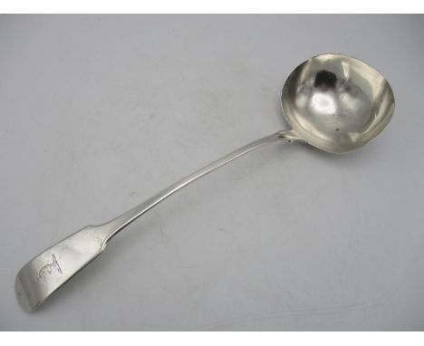 A William IV silver fiddle pattern soup ladle by William Edwards, London 1833, 165g 