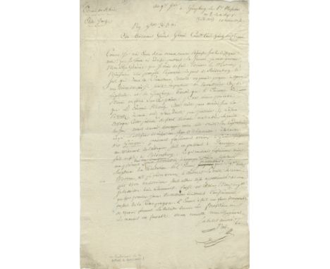 NEY MICHEL: (1769-1815) Marshal of France, Duc d´Elchingen and Prince de la Moskowa. Executed. A good L.S., `Ney´, with flour