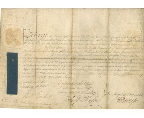 GEORGE II: (1683-1760) King of Great Britain and Ireland 1727-60. D.S., George R, as King, at the head, one page, vellum, obl