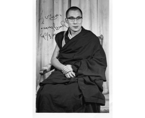DALAI LAMA: (1935-&nbsp;&nbsp;&nbsp;&nbsp; ) Tibetan Spiritual Leader, Nobel Peace Prize winner, 1989. A scarce, early vintag