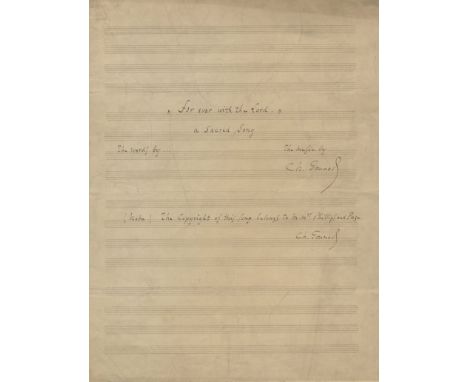 GOUNOD CHARLES: (1818-1893) French Composer. Autograph Musical Manuscript Signed, Ch. Gounod, twice, four pages, folio (manus