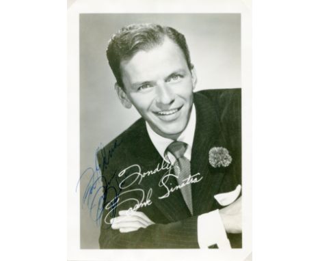 SINATRA FRANK: (1915-1998) American Singer &amp; Actor, Academy Award winner. A good vintage signed 5 x 7 photograph by Sinat