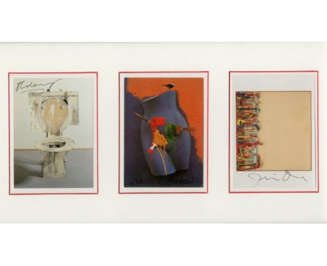 POP ART: An attractive selection of three signed postcards by various artists, comprising JIM DINE (1935- ) American pop Arti