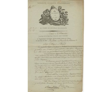 CHOUANNERIE - BOURBOTTE & PRIEUR DE LA MARNE: Pierre Bourbotte (1763-1795) French Revolutionary, Deputy and member of the Nat