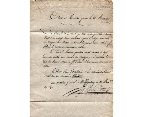 BERNADOTTE JEAN BAPTISTE: (1763-1844) Marshal of France, Prince de Pontecorvo and King Charles XIV John of Sweden and Norway 