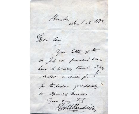 MURCHISON RODERICK: (1792-1871) Scottish Geologist. A.L.S., Rodk. Murchison, one page, 8vo, Buxton, 3rd August 1852, to a gen