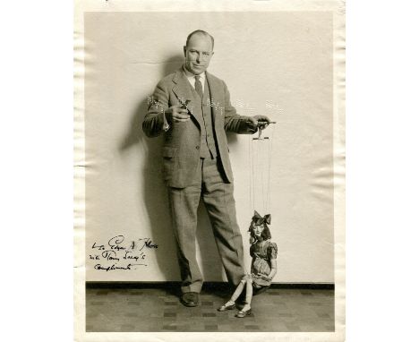 SARG TONY: (1880-1942) German American Puppeteer and Illustrator. Vintage signed and inscribed sepia 8 x 10 paperstock image 