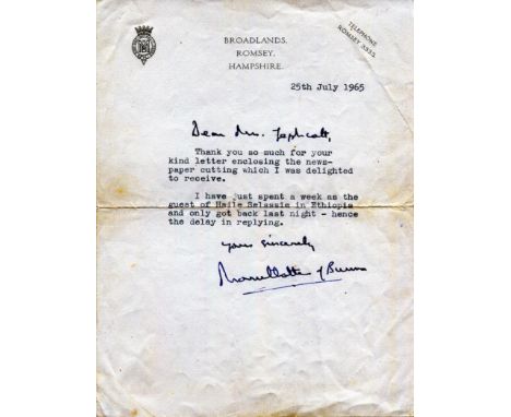 [WORLD WAR II - INDIA]: Archibald Wavell (1883-1950) 1st Earl Wavell. British Field Marshal of World War II who served as Com