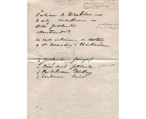 CHARLES XV OF SWEDEN: (1826-1872) King of Sweden, and King of Norway as Charles IV, 1859-72. A good Autograph Manuscript in t