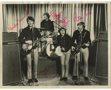 MONKEES THE: An excellent vintage signed 10 x 8 photograph by all four members of the American rock band of the late 1960s in