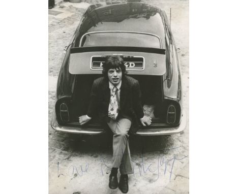 JAGGER MICK: (1943-&nbsp;&nbsp;&nbsp;&nbsp; ) English Rock Musician, lead vocalist with The Rolling Stones. Vintage signed 5 