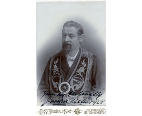 FAMOUS MEN: Joseph Malins (1844-1926) English Temperance Activist. Vintage signed cabinet photograph of Malins in a half leng