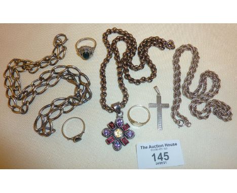 Assorted silver jewellery, combined weight approx. 103g