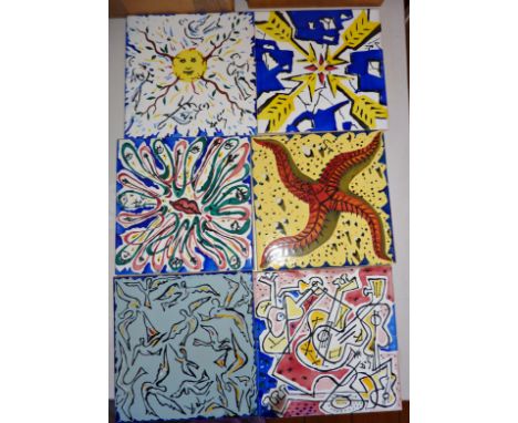 Set of six ceramic tiles - "La Suite Catalane", designed by celebrated Surrealist artist Salvador Dali, in 1954, in a Limited