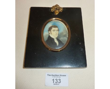 19th c. miniature portrait of a gentleman