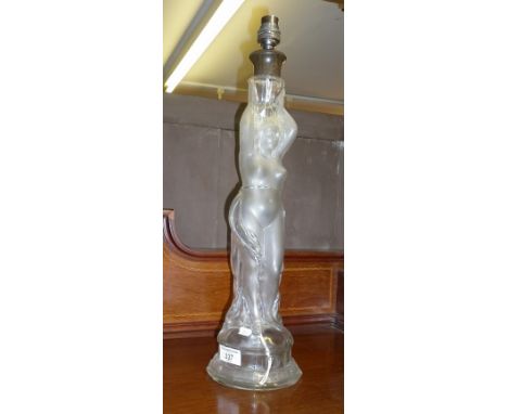 Art Deco smoked glass figural lamp base