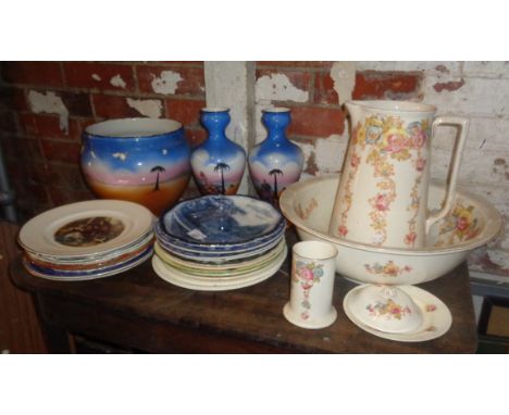 Large quantity of assorted china, inc. jug and basin, jardiniere and plates