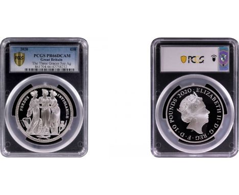 UNITED KINGDOM. Elizabeth II, 1952-. Silver 10 pounds, 2020. Royal Mint. Proof. The second issue from the Great Engravers ser