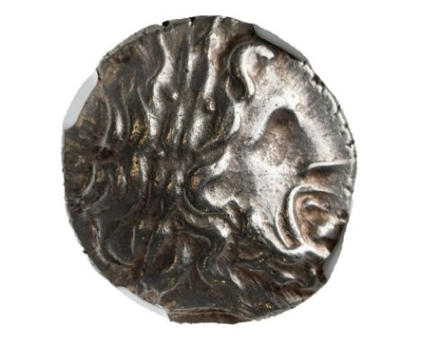 ANCIENT GREECE. THESSALIAN LEAGUE. Silver double-victoriatus, 2nd-1st Centuries BC. Portrait of Zeus wearing laurel wreath, f