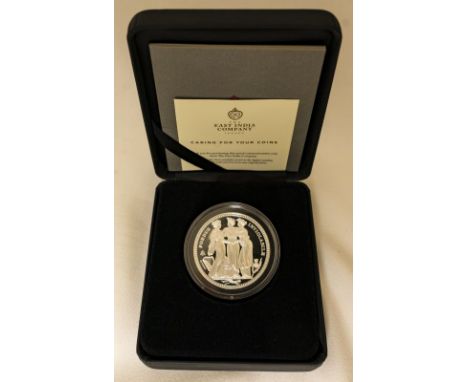 UNITED KINGDOM. ST. HELENA. Elizabeth II, 1952-2022. Silver 5 pounds, 2021. East India Company. Proof. Commissioned and produ
