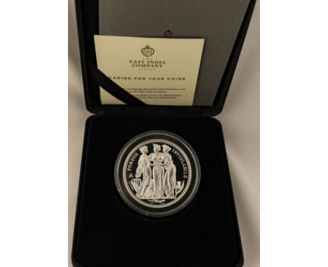 UNITED KINGDOM. ST. HELENA. Elizabeth II, 1952-2022. Silver 5 pounds, 2021. East India Company. Proof. Commissioned and produ