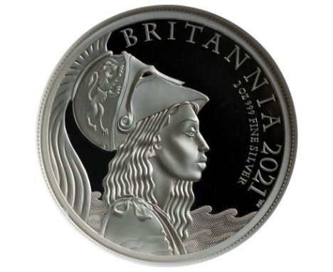 UNITED KINGDOM. Elizabeth II, 1952-. Silver 5 pounds, 2021. Royal Mint. Proof. Fifth crowned head of Elizabeth II facing righ