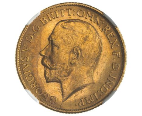 AUSTRALIA. George V, 1910-36. Gold sovereign, 1911 M. Melbourne. Bare head left, B.M. on truncation; GEORGIVS V D. G. BRITT: 