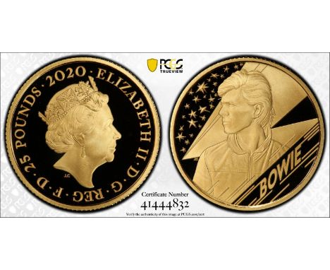 UNITED KINGDOM. Elizabeth II, 1952-. Gold 25 pounds, 2020. Royal Mint. Proof. The third release from the "Music Legends" seri