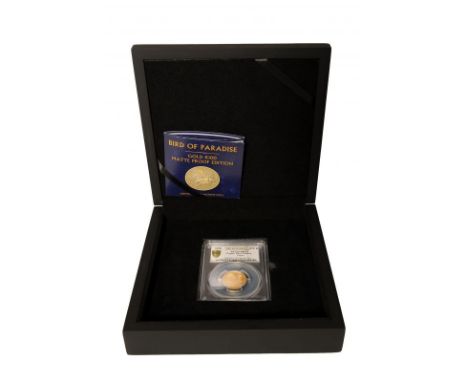 PAPUA NEW GUINEA. Elizabeth II, 1952-2022. Gold 100 kina, 2020. The Commonwealth Mint. Matte Proof. Coat of Arms of Papua New