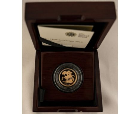 UNITED KINGDOM. Elizabeth II, 1952-. Gold half-sovereign, 2016. Royal Mint. Proof. To celebrate the Queen's 90th birthday In 