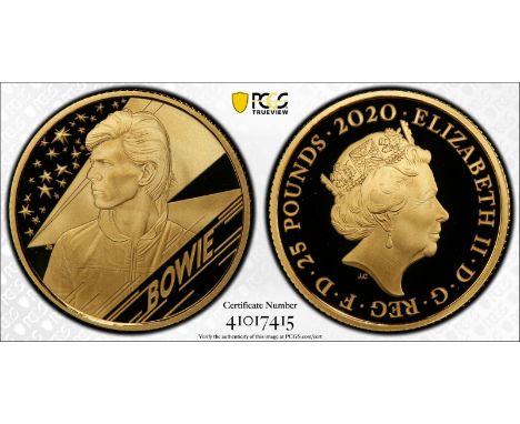 UNITED KINGDOM. Elizabeth II, 1952-. Gold 25 pounds, 2020. Royal Mint. Proof. The third release from the "Music Legends" seri