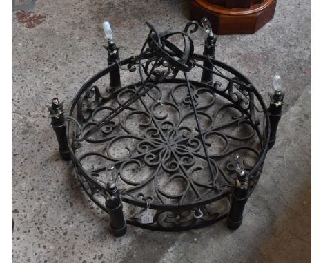 A central brass circular ceiling light with two matching wall lights (3).