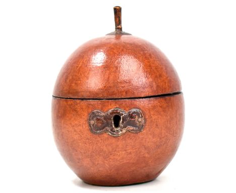 A decorative fruitwood tea caddy, modelled as an apple, height 14.5cm&nbsp;&nbsp;Additional InformationPlease note that this 