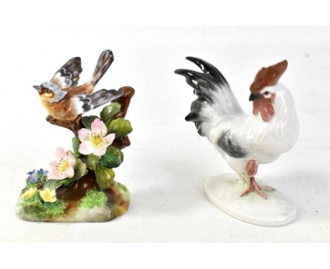 ROSENTHAL; a cockerel impressed 'K.Himmelstoss' to base with printed to marks to base, height 11.5cm, and a Crown Staffordshi