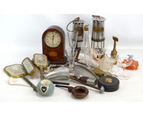 A group of collectors' items to include an Eccles Protector Lamp and Lighting miner's safety lamp, an E. Thomas &amp; William