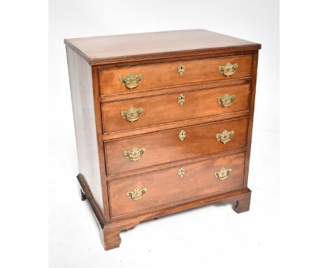 A small mahogany chest of four long graduated drawers raised on bracket feet, width 70.5cm.