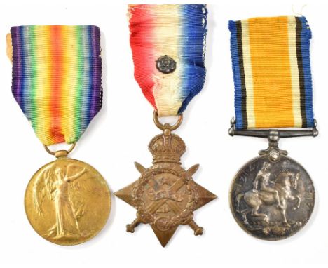 A WWI 1914 Star Medal trio awarded to T-25597 Dvr. R. Sims A.S.C.