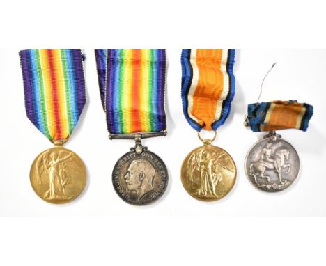 A WWI War and Victory Medal duo awarded to 22410 Pte. C.W. Turvey Oxf. &amp; Bucks. L.I., also a single WWI War Medal awarded