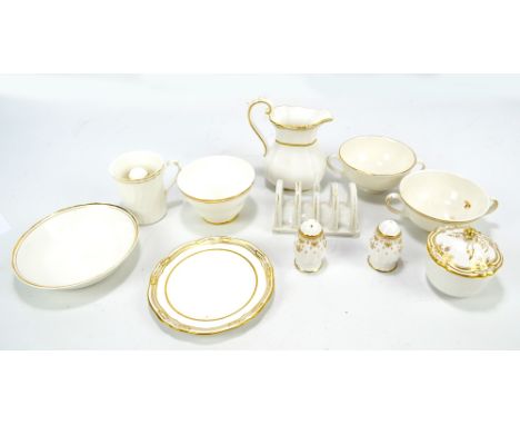 SPODE; a part 'Sheffield' gilt heightened dinnerware, and other further examples.