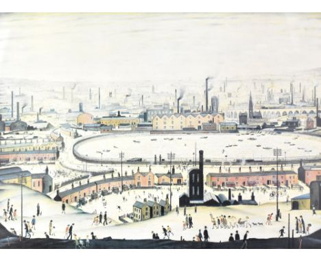 LAURENCE STEPHEN LOWRY RBA RA (1887-1976); a signed limited edition print, 'The Pond', Fine Art Trade Guild blind stamp and n