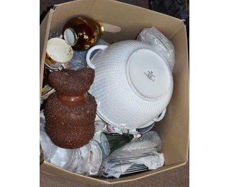 A large group of ceramics to include a Coalport Penelope figure, a Dudson part tea set, a Carltonware jar with cover, Wade Wi