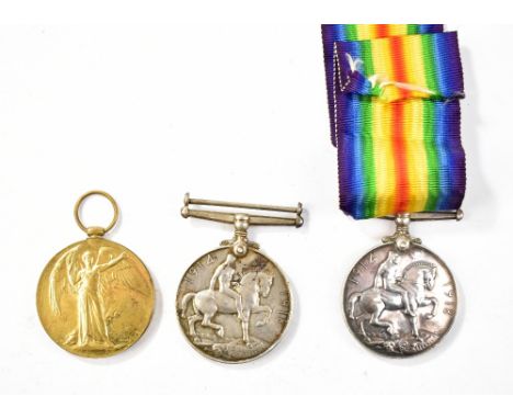 A WWI War and Victory Medal duo awarded to 25065 Pte. G.W. Calladine Leic. R. and a single War Medal awarded to 5663 Pte. J.S