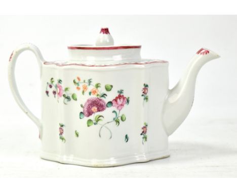 A late 18th century Newhall silver shaped teapot, marked to base N298, height 14cm.