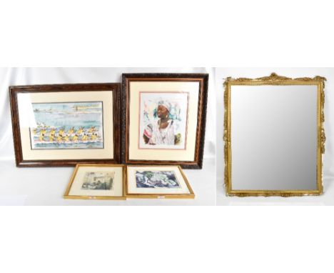 ALAN BRASSINGTON (born 1959); two watercolours, rowing scene and portrait of African lady, both signed and dated '89 lower ri