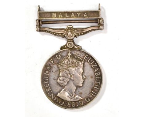 An Elizabeth II General Service Medal with 'Malaya' clasp awarded to 23503993 Cfn. K. Beevor R.E.M.E.