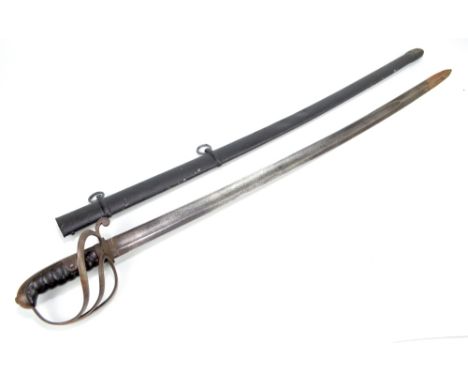 An 1821 pattern Light Cavalry Trooper's sword with shaped grip, pierced knuckle and blade stamped L8 beneath a crown with met