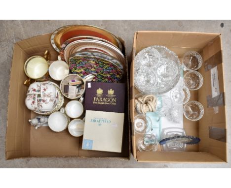 A quantity of sorted ceramics to include Royal Worcester, Elizabeth II Golden Jubilee plates, Paragon twin handled running cu