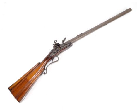 SALVADOR ZENARRO; a late 18th century Spanish flintlock sporting rifle with shaped stock and 24" octagonal barrel with heavy 